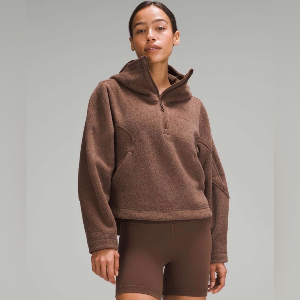Lululemon Looped Terry Hoodie Fleece Sweatshirt Java Brown Size 10